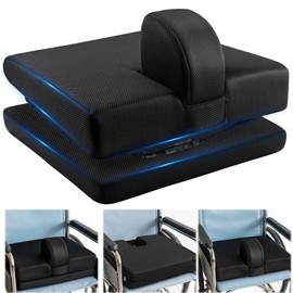 Adjustable Height Wheelchair Wedge Pommel Cushion, Prevents Forward Sliding