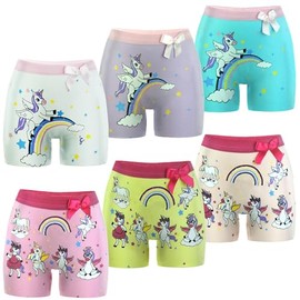 MODERN ASIR Little Girls Underwear Toddler Panties Cotton Boyshort Soft Boy Pants Kids Boxer Briefs kids underwear girls 6-Pack unicorn 3 years