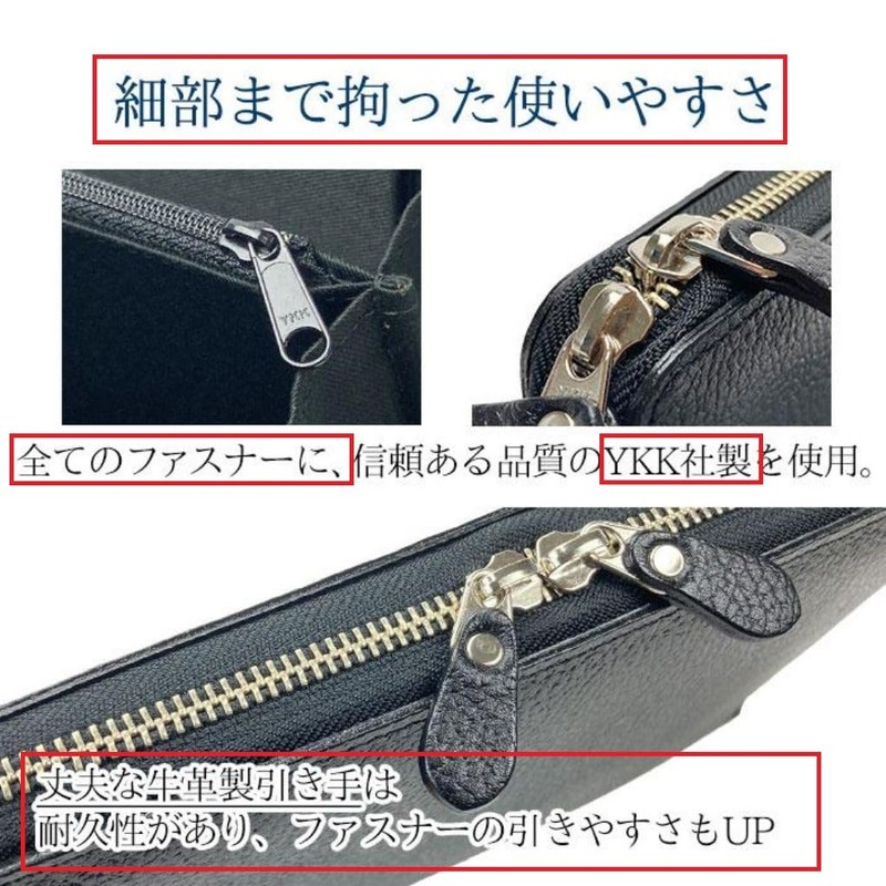 [KAKKOII] Toyooka Premium Genuine Leather Clutch Bag, 12.3 oz (350