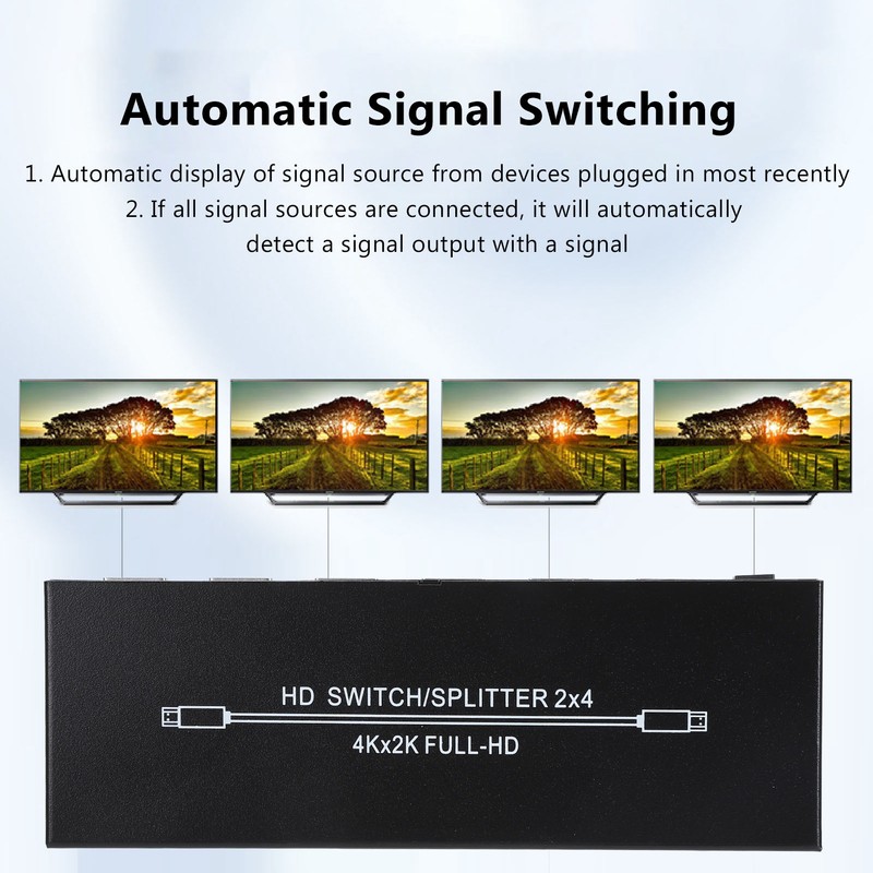 HD Multimedia Interface Splitter 2 in 4 Out 4K HD