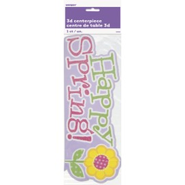 Happy Spring Centerpiece Decoration, 14" x 4.5"