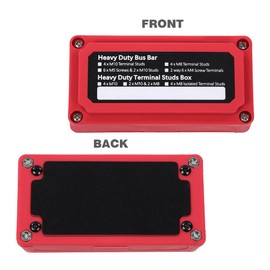 CROSSDESIGN Red Heavy Duty 4 Way Bus Bar/Power Nylon/Fiberglass Distribution Box I Type Screw 300A 48V DC