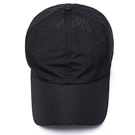 IZUS Women's Quick-Dry Soft Baseball Hat - Summer Outdoor Cap - Unstructured Sports Hat - Breathable-Cool Visor Brim - Running S/M (Alpha, Medium, Quick Dry-Black)