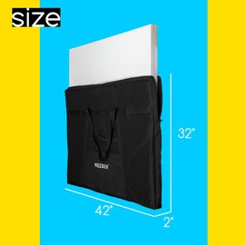 MEEDEN Soft Art Portfolio Bag: 32 x 42 Inch Black Art Canvas Portfolio Case - Waterproof 600D Oxford Carrying Storage Case for Artwork, Poster, Sketching, and Drawing