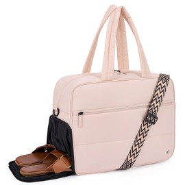 CLUCI Weekender Travel Bag for Women Puffer Tote Bag Carry On Duffle Overnight Bags with Shoe Compartment