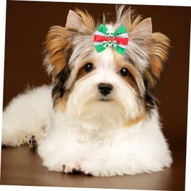 Kisangel 20pcs Christmas Dog Bow Santa Claus Snowman Bow Pet Headdress Dog Birthday Dog Collars Christmas Puppy Bow Hair Accessories Dog Large Christmas Dog Grooming Bows Dogs Polyester