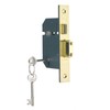 Yale 5 Lever Mortice Sashlock, High Security, Polished Brass, 3