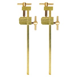 KAKURI Mini Bar Clamps for Woodworking 3-3/4" HATAGANE Japanese Wood Clamps, Metal Parallel Clamps Tool Set 2 Pcs, Brass Gold, Made in JAPAN