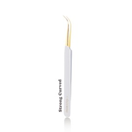 Alluring White with Gold Tip Tweezers for Eyelash Extension
