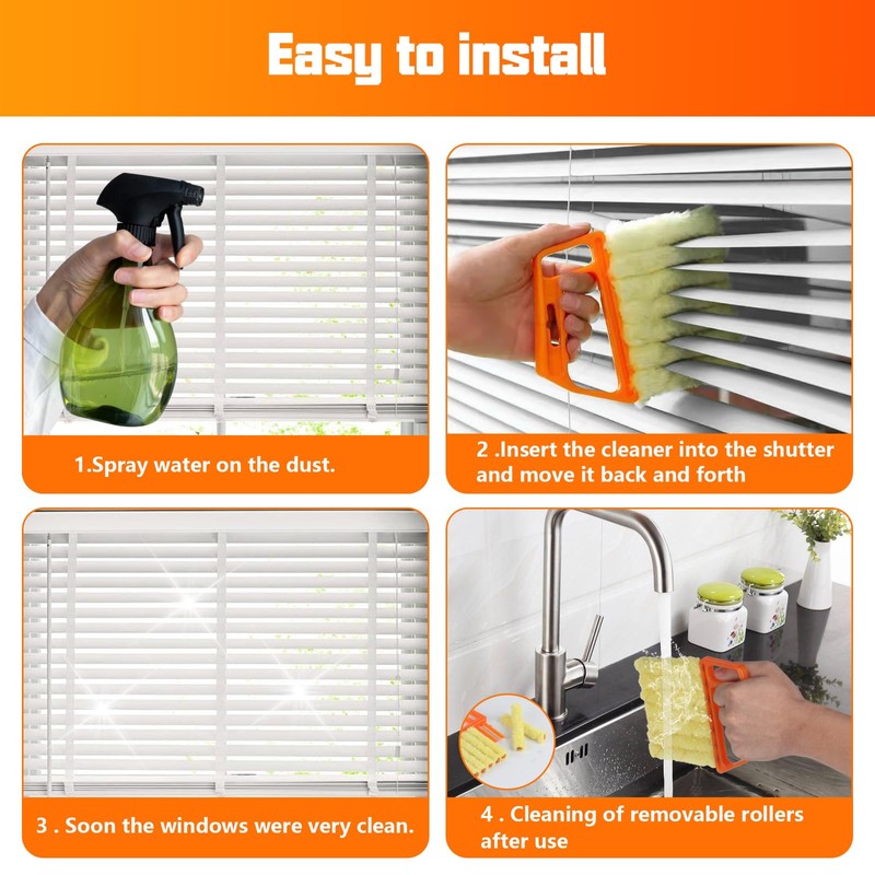 4pcs Window Venetian Blind Cleaner Duster Tool,Blind Duster for Cleaning,Microfiber