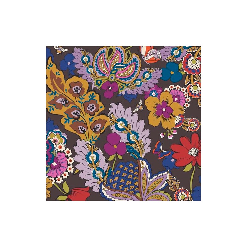 Vera Bradley Women's Premium Cotton Lunch Bag, Colorful Bouquet, One