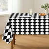 4 Pack Black and White Checkered Tablecloths, Plastic Gingham Table