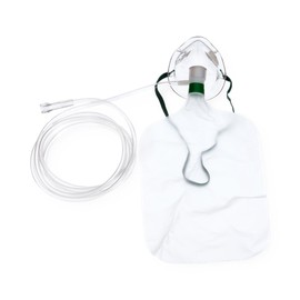 Paediatric/Child High Concentration Oxygen Mask with Oxygen with Tube 2.1m rebreathing mask Transparent PVC Construction ensures Patient Comfort with Adjustable Nose Clip