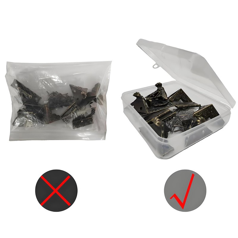 1 set decorative box hardware made of bronze, 1 piece
