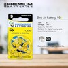 Premium Batteries Size 10 1.45V Hearing Aid Battery Yellow Tab
