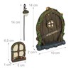 Relaxdays Fairy Door, 4-Piece Set, 2 Gnome Windows, 1 Gnome