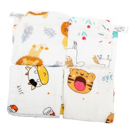 Gatuida 4pcs Multipurpose Baby Towel Cleaning Towel Baby Girl Washcloths Face Towel Hand Towel Square Towel Baby Towels Bath Towels Drool Towel Little Yellow Newborn Infant Products Cotton