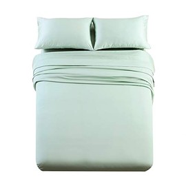Abripedic Solid 600-Thread-Count, 100-Percent Tencel Lyocell, Full Size, 4PC Bed Sheets Set, Sea