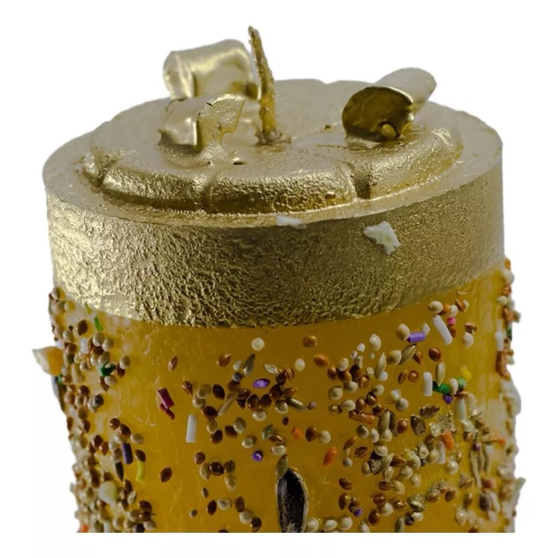 CEB Velón Dorado Ritualizado Cuerno De La Abundancia