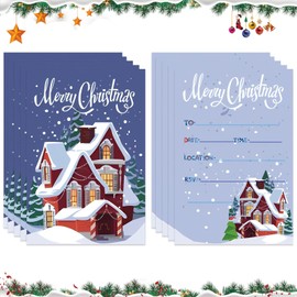 10 PCS Christmas Party Invitations Kids Christmas Party Invites Christmas Card Address Book Christmas Dinner Invitation Name Cards Christmas Drinks Invitation Cards for Kids＆Adult
