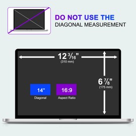 LILIONGTH 14 Inch 16:9 Laptop Privacy Screen Protector, Privacy Filter Screen Protector for 14 Inch Laptops, Anti-Peek and Glare Privacy Screen Protector for HP, Dell, ASUS