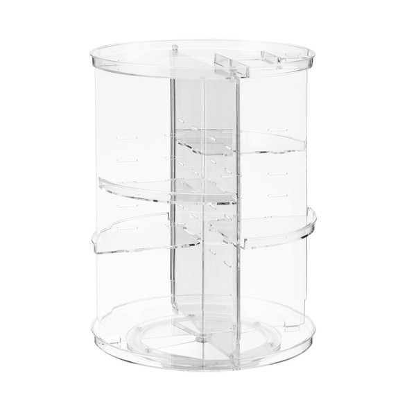 Cosmetic Make Up Organiser, 360° Rotating Storage, Transparent Adjustable Multifunctional