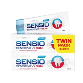 Truesmile Sensio Fresh Mint Toothpaste, Sensitivity & Gum Care, Soothes & Strengthens Gums, 75ml, Twin Pack