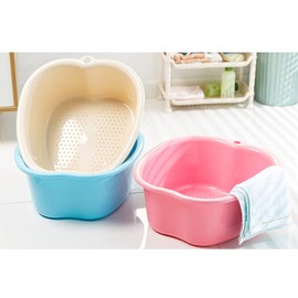 Foot Soaking Bath Basin Foot Spa Bath Massagers Basin Sturdy Durable Foot Bath Large Size Soaking Feet Bucket Massage Basin for Pedicure Spa Relief Stress Help Sleep Home Use (Red)