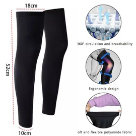 WTTUOAM 4 Pieces Compression Leg Sleeve Full Length Leg Sleeves Sports Cycling Leg Sleeves for Men Women, Support for Knee, Thigh, Calf, Running, Basketball