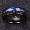 TUNGSTORY Men's Tungsten Ring 8 mm Black and Blue Wedding
