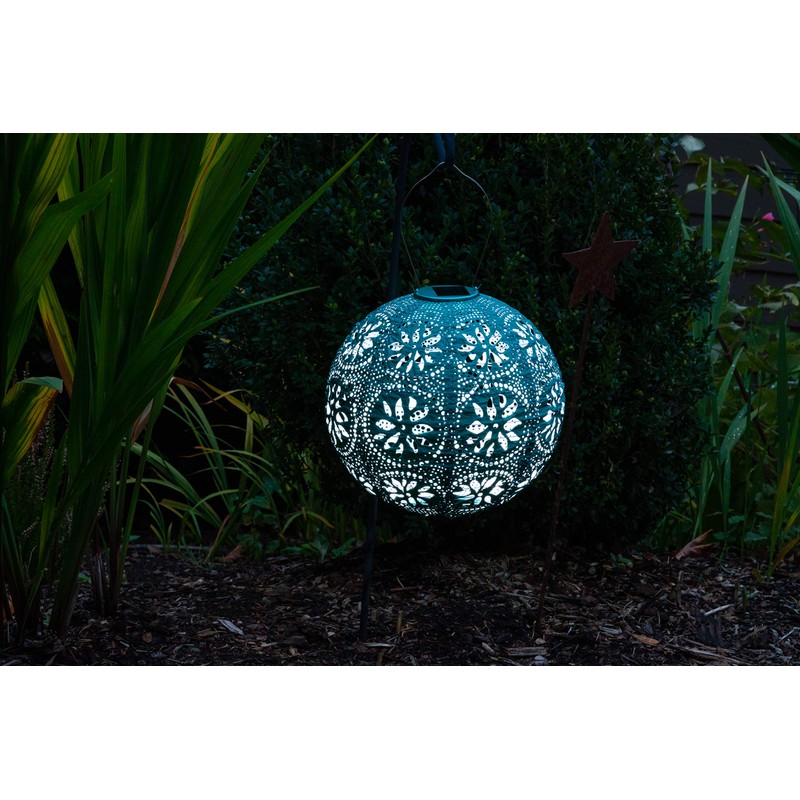 Allsop 32302 Stella Boho Solar Lantern, Mineral Green