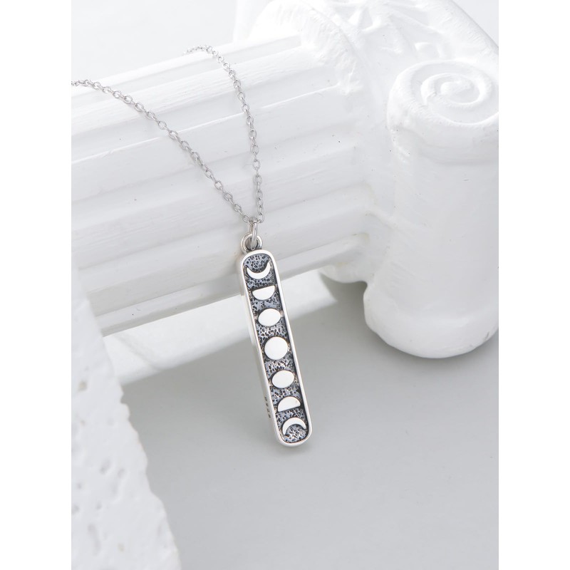 Shusukue Moon Phase Necklace 925 Sterling Silver Moon Phase Pendant