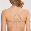 DOBREVA Women's Strapless Bras See Through Sheer Lace Non Padded