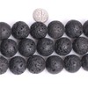 GEM-Inside Natural 20mm Black Lava Rock Round Gemstone Semi Precious