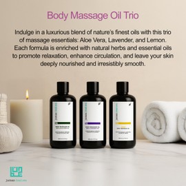Juman Dead Sea Body Massage Oil Set | Enriched with Olive, Sweet Almond and Other Essential Oils | Therapeutic Massage Oil | Stimulates Blood Circulation & Helps Relaxing | Pack of 3