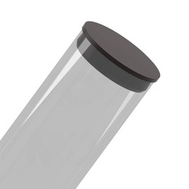 Cleartec 0.562in Sealed Bottom Tubes 12.125in Long PETG SBT00640 (qty 100) with PRP.562BLK 9/16" Poly Plug Black (qty 100)