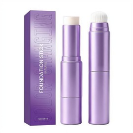 2-in-1 Color Changing Foundation Stick with Brush,Lightweight Hydrating Full Coverage Concealer Stick for All Skin Types Makeup