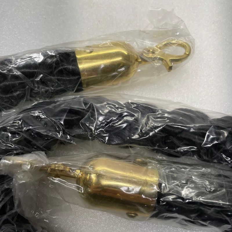 VIP Crowd Control Stanchion Black Braided Rope with 1.5" Diameter,