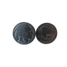 Real Buffalo Indian Head Nickel Cufflinks Polished Vintage Coin Jewelry CL6