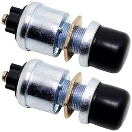 2 Pcs Waterproof Car Ignition Push Button Starter Switch Durable Momentary Heavy Duty Ignition Horn Switch Metal Horn Engine Start Heavy Duty Switch for Vehicles Truck Boats RV