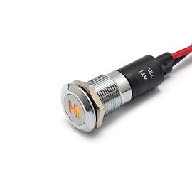 Alpinetech PL12MS 12mm 1/2" 12V LED Metal Signal Indicator Pilot Dash Light (HI)