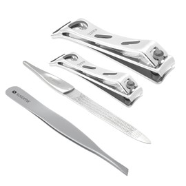 Kit de manicura Suvorna: cortaúñas con lima metálica, cortaúñas grande para uñas gruesas, cortaúñas pequeño, pinzas para vello facial femenino, cortaúñas para mujeres y hombres.