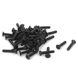Sourcingmap M3 x 16mm Metric Hex Socket Countersunk Head Screw Bolts Black 50PCS