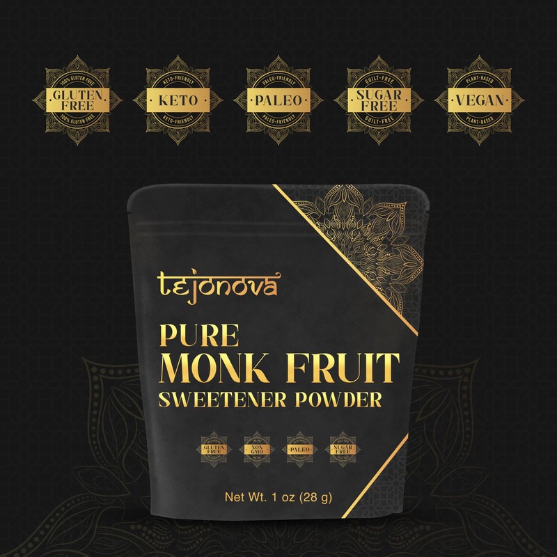tejonova Monk Fruit Sweetener, 1 oz, Monk Fruit Extract Powder,