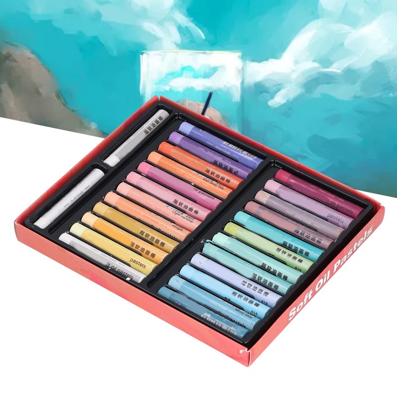 26pcs Oil Pastels 24 Colors Soft Creamy Safe Reliable DIY