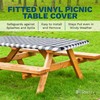 Sorfey Picnic Tablecover -Fitted with Elastic, Vinyl with Flannel Back,