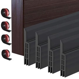 4 Pcs Autoadhesivo para Puerta Tira de Goma de Puerta - 400cm Sello de Puerta para Hueco de Ventana o Puerta, de Silicona Tira reptiles Polvo Prevención Cinta Tapón Ruido A Prueba - Negro