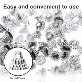 SAFIGLE 200pcs Christmas Ornament Hanger Round Ornament Caps Replaceable Christmas Ball End Caps Plastic Pendant Ball Top Covers Christmas Ball Caps for DIY Christmas Ornaments