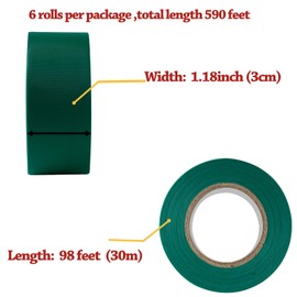 GEYYANG Green Flagging Tape,3.35 Mil Thick,1-3/16" x 98ft, 6 Rolls - NO Adhesive - Survey and Mark Boundaries, Trees and Hazardous Areas - Weatherproof and Fade-Resistant
