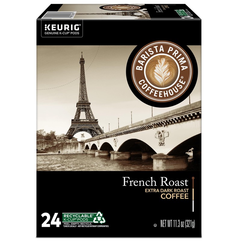 Barista Prima Coffeehouse, French Roast Keurig Single Serve K-Cup Pods,